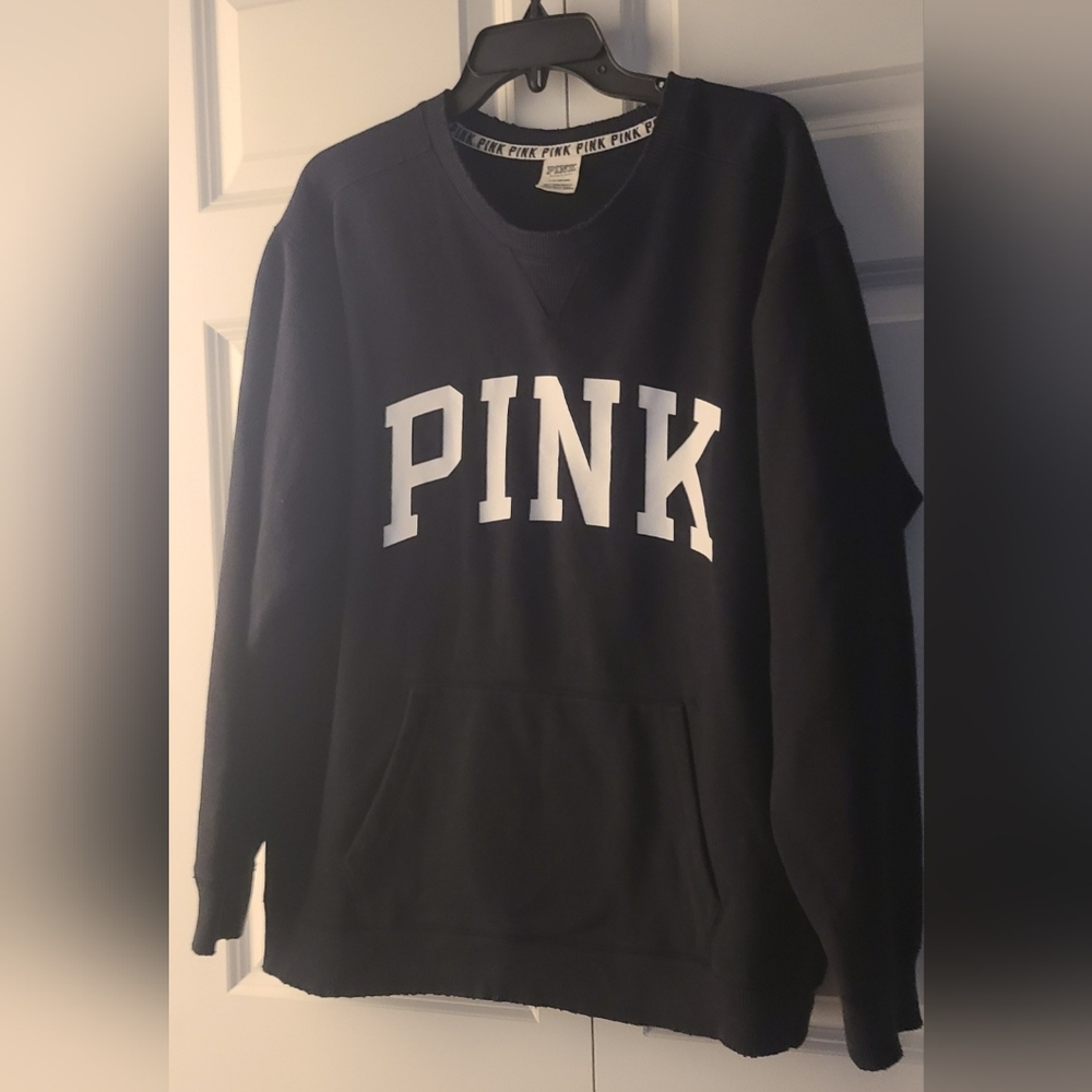PINK Victoria's Secret Black Sweatshirt - EUC - size Large